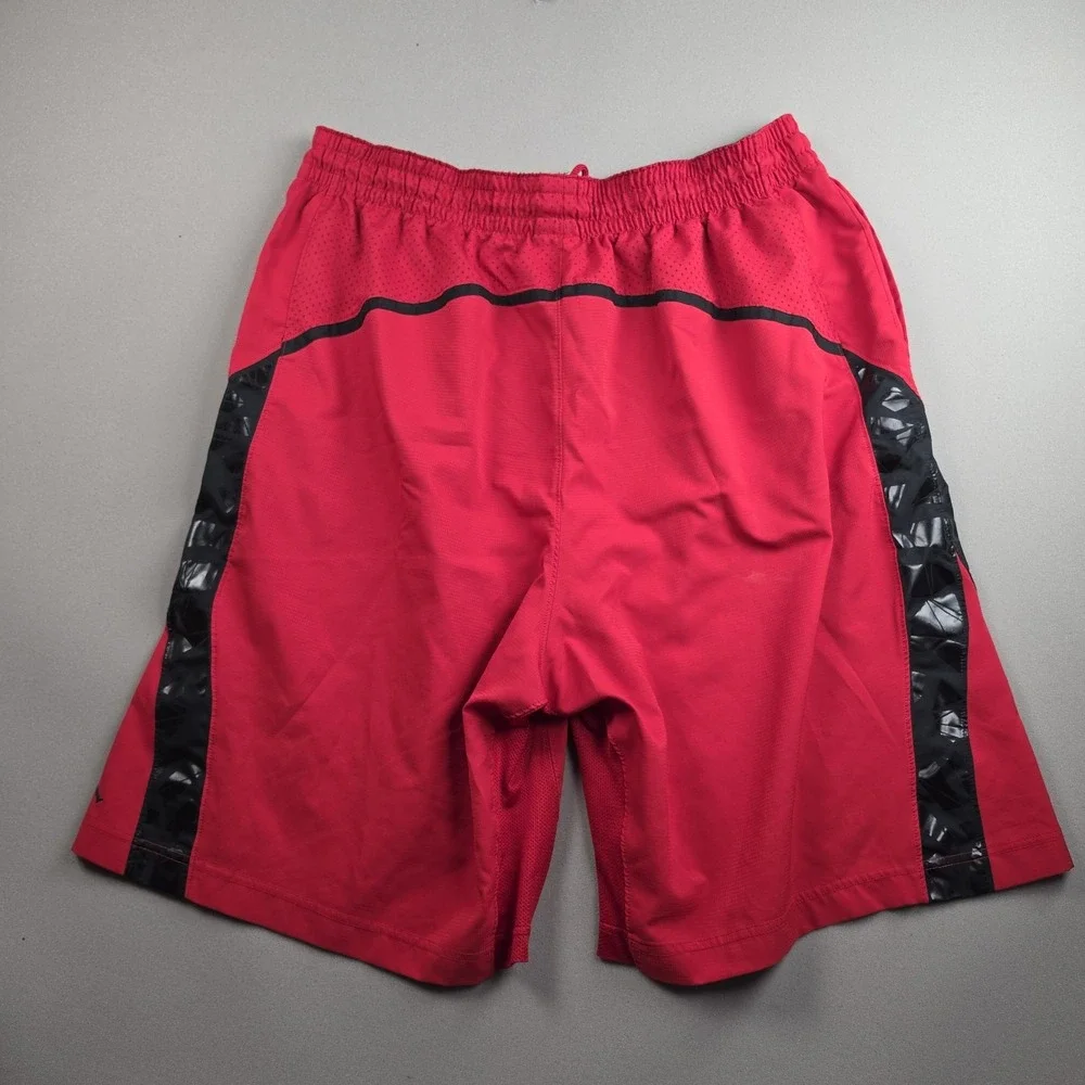 Jordan Mens XL Red Black Basketball Shorts Dri-FIT Geometric Side Panels 547620